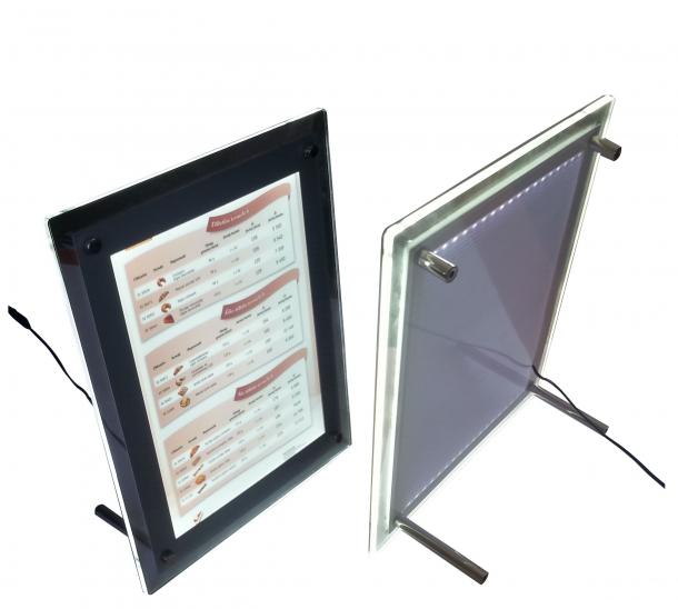 Vékony LED világító tábla cserélhető nyomattal